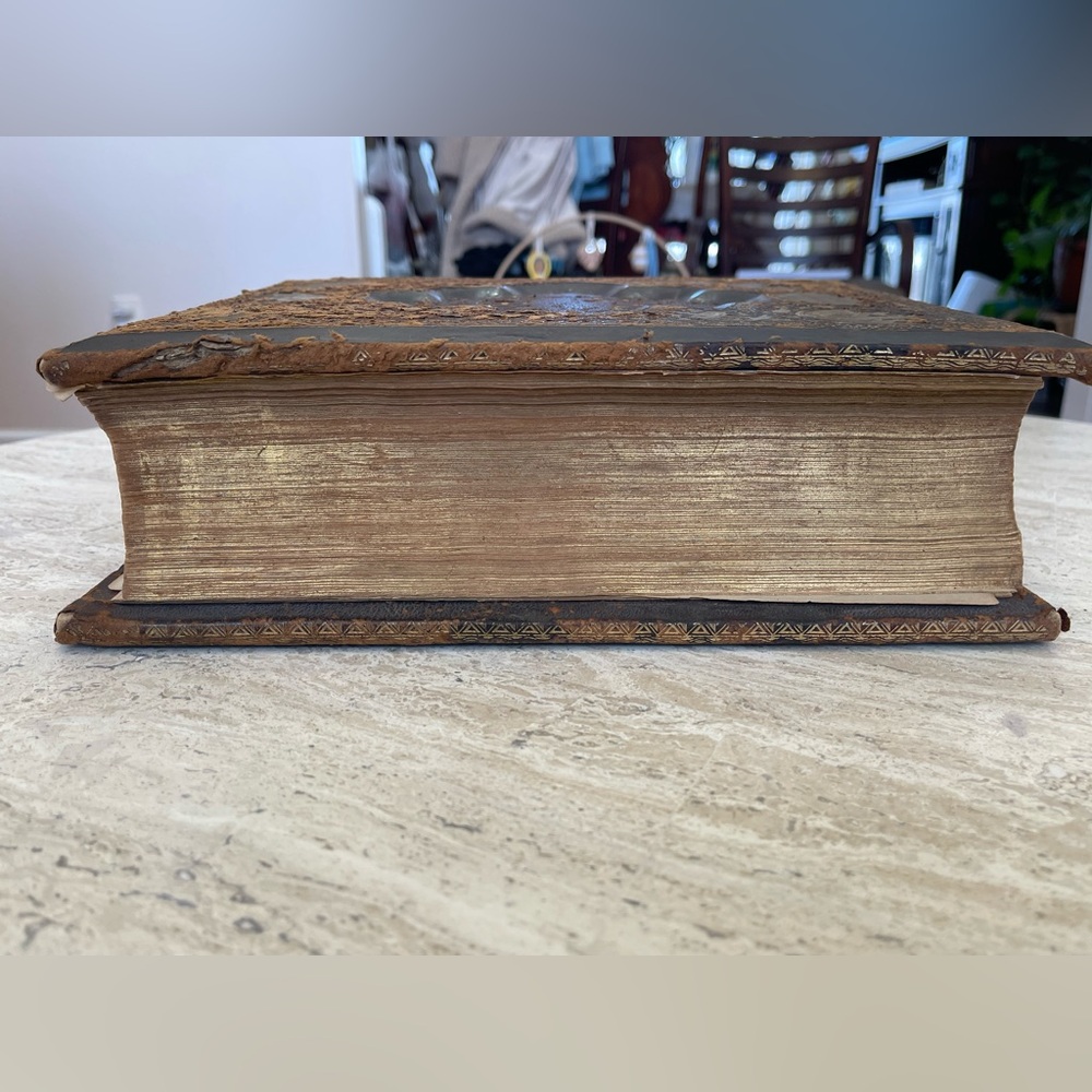Antique 1879 Leather Family Pictorial Holy Bible G. Dore-Illman Brothers - Picture 4 of 16